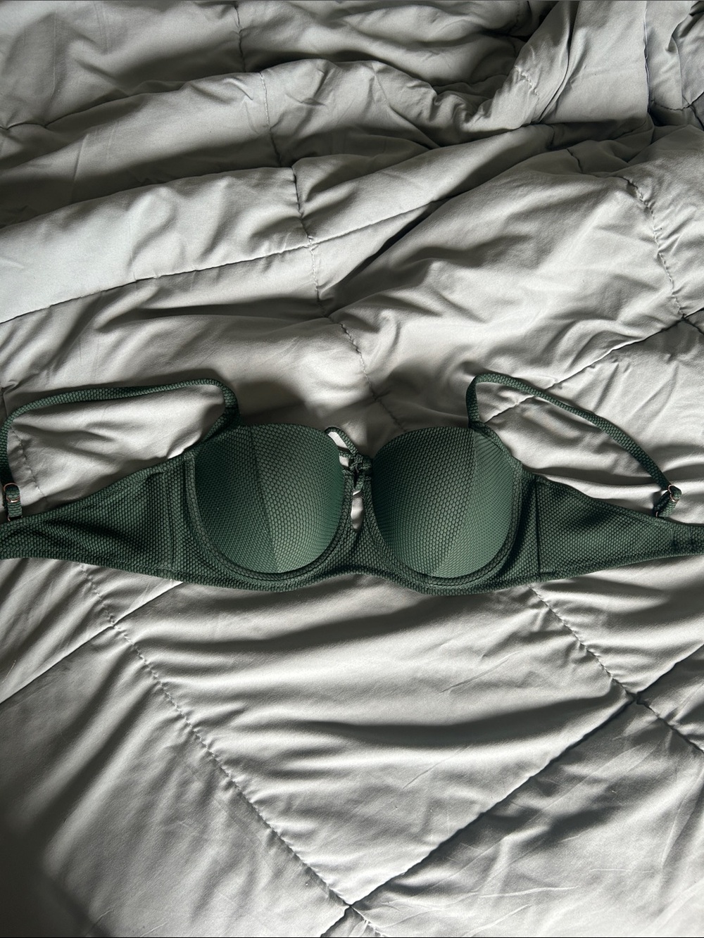 Women's Dark Green Textured swimsuit
